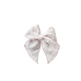 Vintage White Textured Pink Dotted Elle Bow