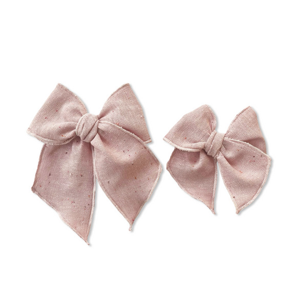 Pink Confetti Linen Elle Bow