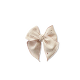 Pale Pink Confetti Linen Elle Bow